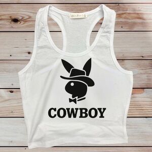 Playboy-Cowboy Racerback Tank